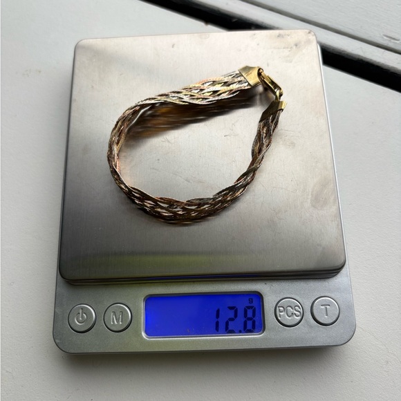 Vintage Sterling silver & Gold Plate Woven Braided Milor Italy Bracelet - Picture 13 of 15